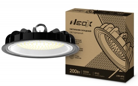 Светильник складской LED LHB-UFO 200Вт 120гр 230В 5000К 21000Лм 105лм/Вт IP65 без пульсации NEOX