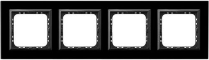 Рамка R-4RGC/32/25 1115 черная четверная (стекло) тонкая 4мм
