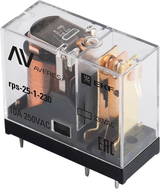 Реле промышленное РП slim 25/1 10A 230В AC AVERES