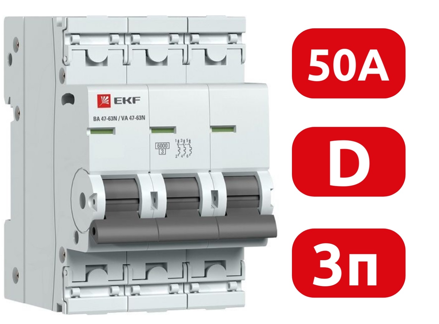 Автоматический выключатель ВА 47-63N D50/3 6кА Proxima EKF