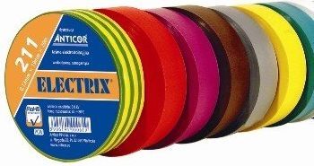 Набор изоленты ELECTRIX 211 PCV 0,13mm*15mm*10m, 10 цветов.