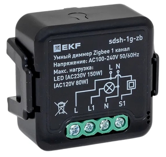Умный диммер в подрозетник 1-канальный Zigbee EKF Connect Select