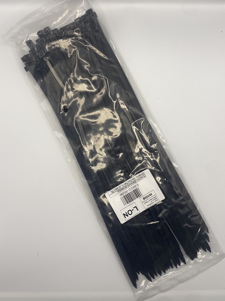 Хомут 4,8*300 чёрный UV нейлон (100шт) (L-ON)