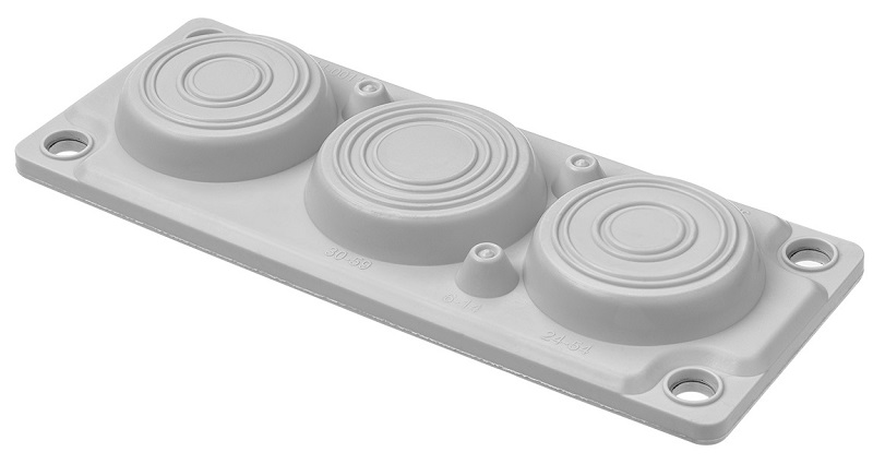 Кабельный ввод мембранный КВМ-6, ТЭП, RAL7035, IP66, 6 вводов TDM