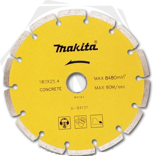 Алмазный диск 180*22,2 (A-84121) Makita  сегмент,д/л сухой резки бетона, кирпич, мрамор, асфальт.
