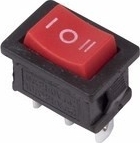 Выключатель клавишный 250V 6А (3с) ON-OFF-ON красный  с нейтралью  Mini REXANT