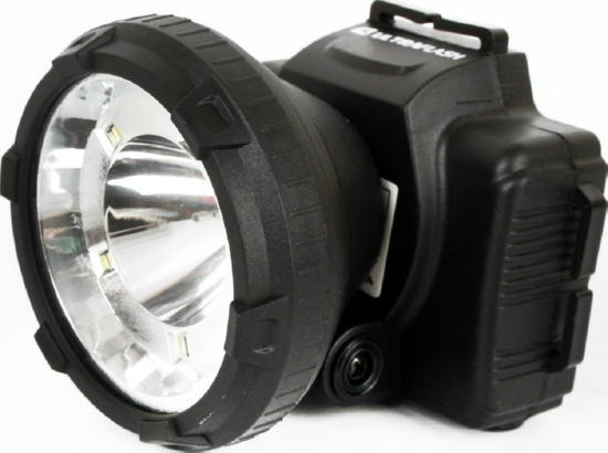 Фонарь Ultraflash LED5367 (налобн аккум 220В, черный, 1,2 Вт LED+5SMD, 2 реж, пласт, бокс)