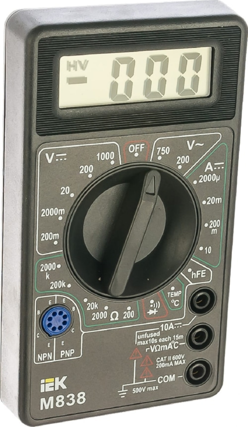 Мультиметр цифровой  Universal M838 (без элемента питания) (ИЭК)