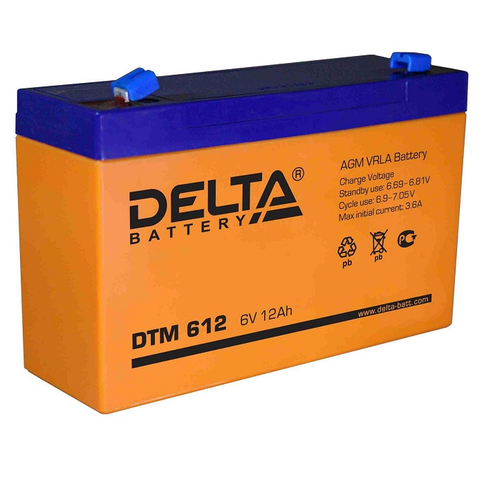 Аккумуляторная батарея Delta DTM612 (6В 12Ач) (151*34*101)