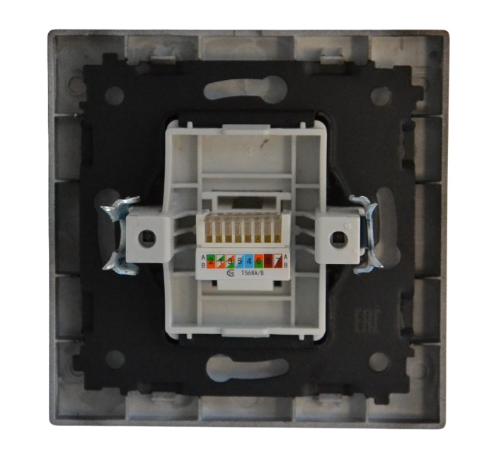 Розетка RJ45 (cat 5e) 1-я чёрная SD-P1015B AWSPRODUCTS