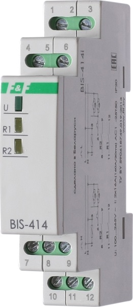 Реле импульсное BIS-414i 2x16A 265V