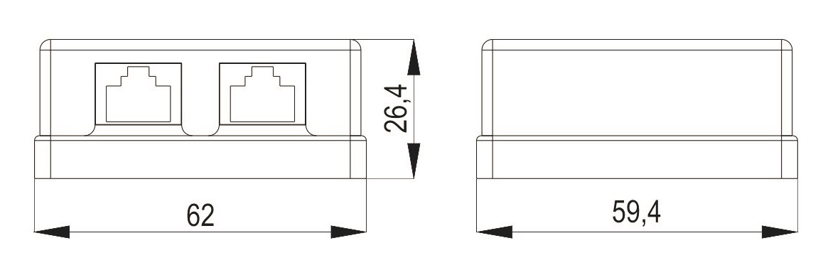 Настенная информационная розетка RJ45 8P8C, кат.5Е UTP, 2-порта, б ITK (акц)