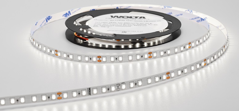 Лента LED SMD2835 12Вт 4000К 12В IP20 1600лм/м 120led/м 8мм (уп.5м) WOLTA