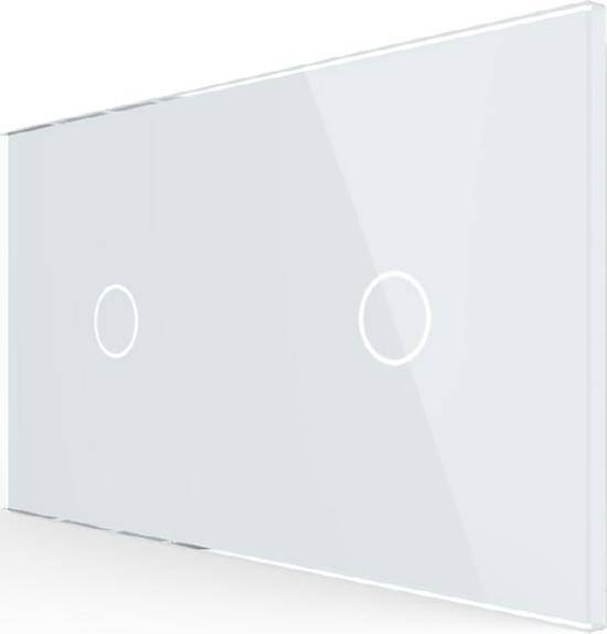Панель для двух сенсорных выключателей Livolo, 2 клавиши (1+1), цвет белый, стекло
