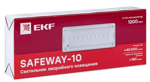 Светильник аварийного освещения SAFEWAY-10 LED IP54 EKF Proxima, 