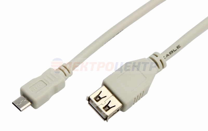 Шнур  micro USB (male) - USB-A (female)  0.2M  REXANT