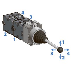 Джойстик в сборе, 4NO, 4 полож. возвр., мет. MTB2-PA24