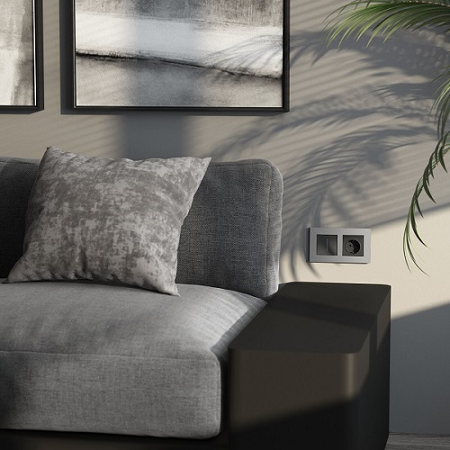 Рамка 2-я Серебряный матовый Slab WERKEL