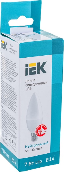 Лампа LED свеча LED-C35 eco 7Вт 230В 4000К E14, 630Lm IEK