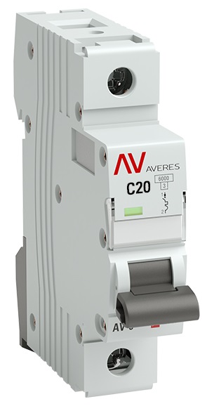 Автоматический выключатель AV-6 C20/1 6кА  AVERES EKF