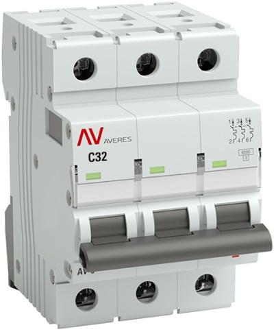 Автоматический выключатель AV-6 C32/3 6кА  AVERES EKF