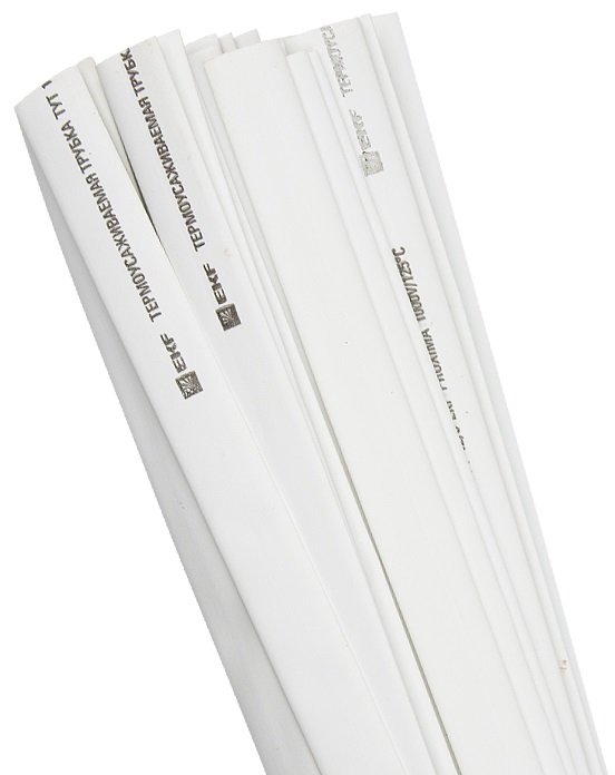 Термоусаживаемая трубка ТУТнг 16/8 белая (1м) PROxima (EKF)