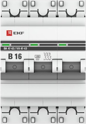 Автомат ВА 47-63 3P 16А (В) 4,5кА 400В PROxima