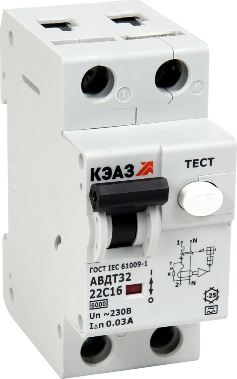 АВДТ32-22C6-A-УХЛ4 С6/2 30мА, тип A, 6кА КЭАЗ