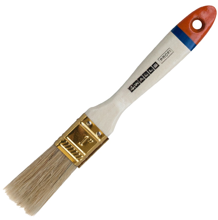 Кисть флейцевая, 25 мм, натуральная щетина, деревянная ручка, 4Walls Profi/600/12 KFNSDRP25