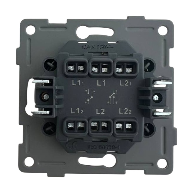 Выключатель проходной 2-кл. белый U1A-002-2 SoftTouch AWSPRODUCTS