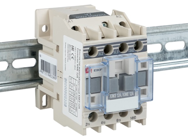 Контактор КМЭ 12А (кат.220В АС, 12А, 5,5кВт, 1но.) EKF