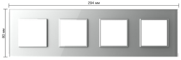 Рамка 4-я, цвет серый, стекло