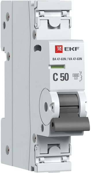Автоматический выключатель 1P 25А (B) 6кА ВА 47-63N EKF PROxima