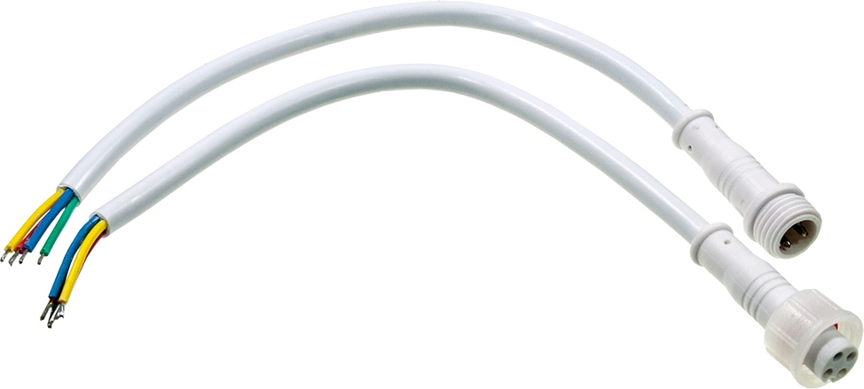 Соединительный кабель (4pin) герметичный (IP67) 4х0.35мм2 300V белый REXANT
