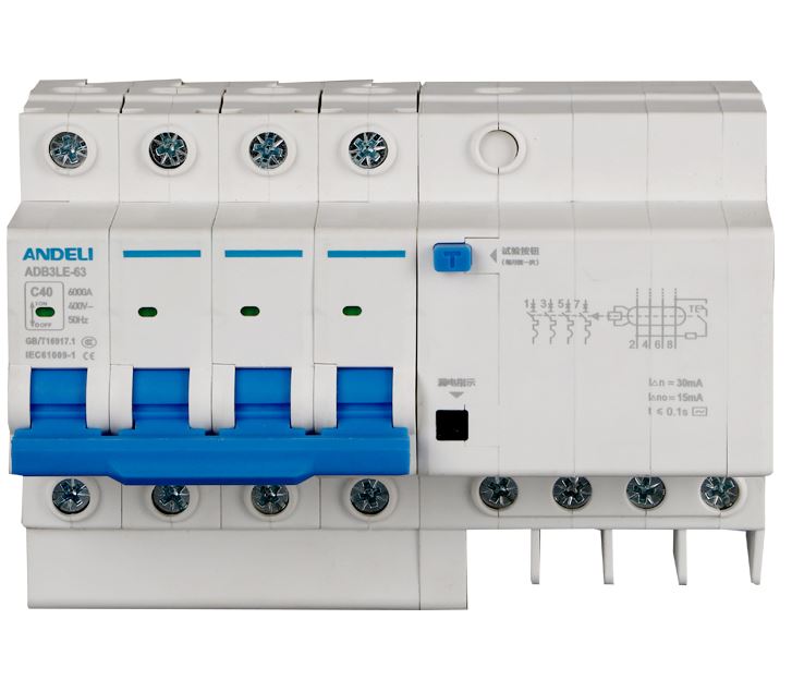 Диф. автомат ADB3LE-63 4P 20A 30mA тип AC х-ка С