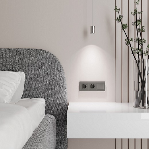 Выключатель проходной 1-кл. Графит акрил WERKEL