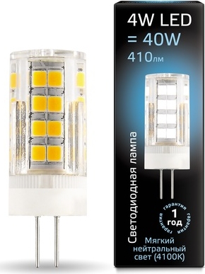 Лампа GAUSS LED G4 4W 220V GU5.3 4100K 410Lm керамика