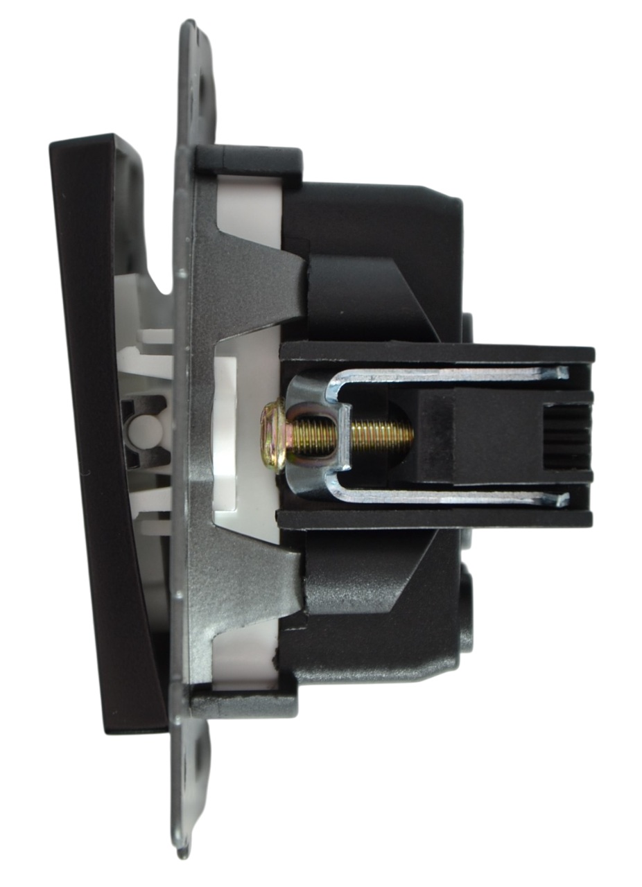 Выключатель 2-кл. с подсветкой чёрный A-011B "Aura" AWSproducts