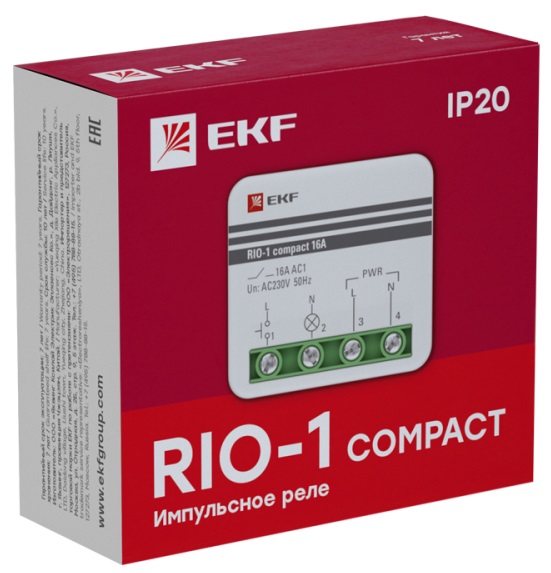 Импульсное реле RIO-1 compact 10А EKF PROxima