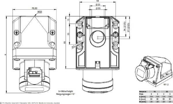 Разъем стац. IP-44   16/2 гнездо 42V (182-12v)