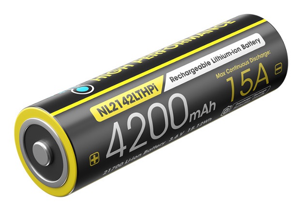 Аккумулятор Li-Ion с защитой NL2142LTHPi 21700 3.6v 4200mAh 15A (-40° C) NITECORE