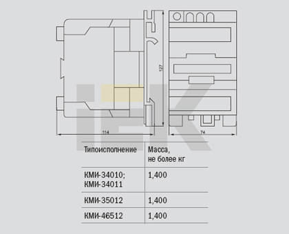 Контактор КМИ-35012 50А 230В/АС3 (1н.о.+1н.з.) ИЭК