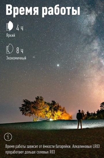 Фонарь брелок КОСМОС (KOC204B) походный кемпинг/2ВтCOBLED/3xAAA/корпус ABS-пластик/карабин