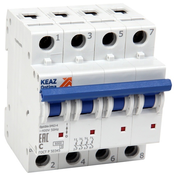 Автоматический выключатель BM63-C32/4 6кА КЭАЗ