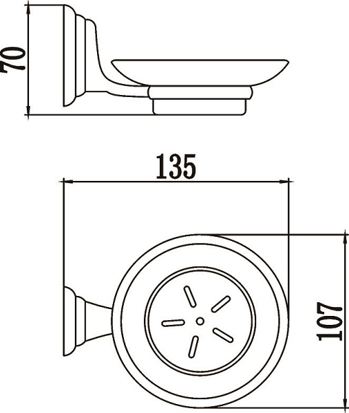 Мыльница стеклянная с настенным держателем S-003159