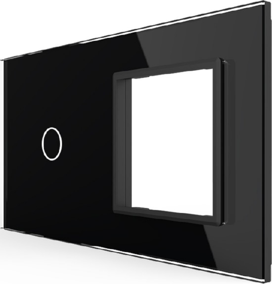 Панель для сенсорного выключателя и розетки Livolo, 1 клавиша, цвет черный, стекло