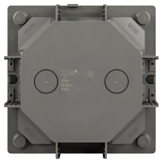 Люки ОФИС 18-6001-03 IP66 в бетон с розеткой защёлка серый ЭРА