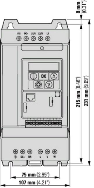 Преобразователь частоты DC1-345D8FB-A66N (380В, 5,8А, 2,2кВт, IP66)