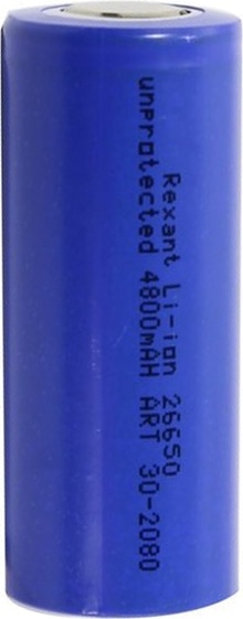 Аккумулятор Rexant Li-ion 26650 protected без защиты 4800 mAH 3.7B
