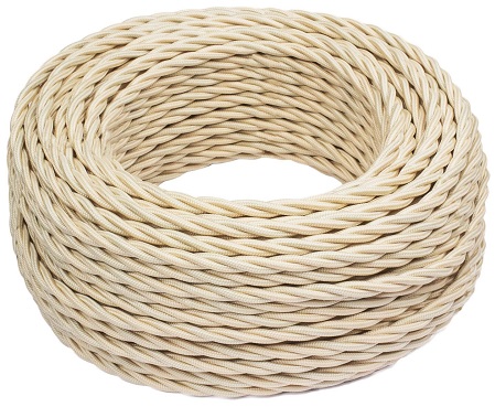 Провод витой 2х1,5 RF Песочное золото кратно (50м/10м)